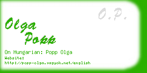 olga popp business card